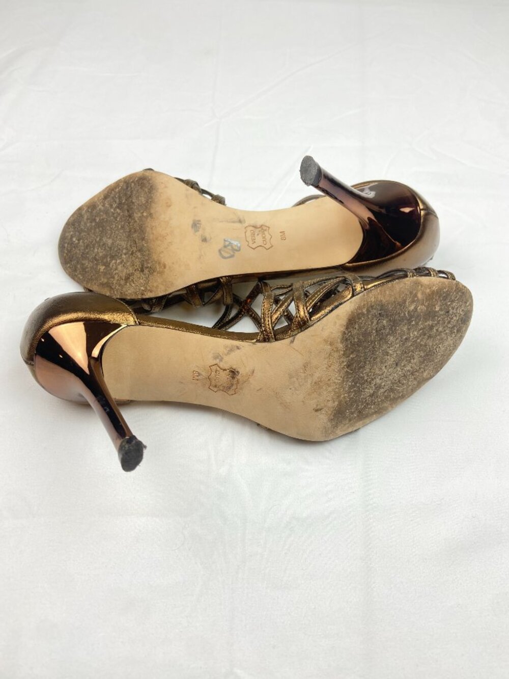 Jessica Bennett Strappy High Heels Size 8 Copper - Picture 3 of 8